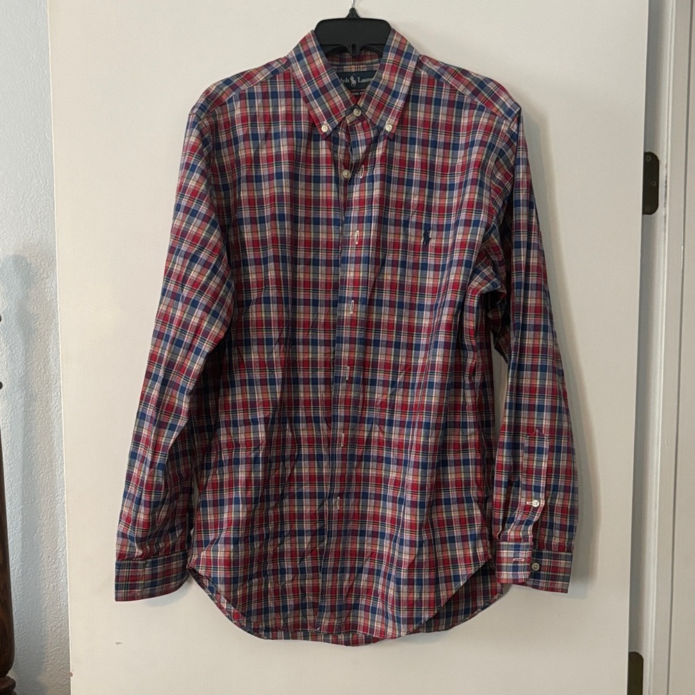 RalphMen's Plaid Button-Down Shirt